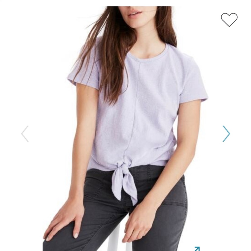 Madewell rivet & thread modern tie front t-shirt